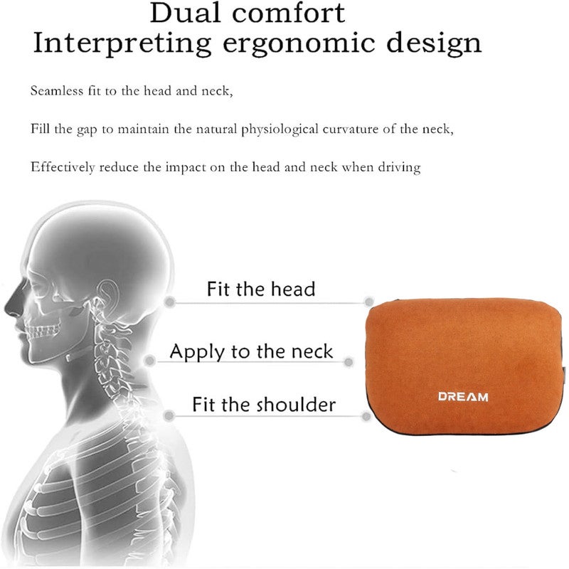 Dream NEW SPIDER PLUS Dream 2 PCS Headrest Cushion Set – Memory Foam Car Neck Support Pillow, Ergonomic Cervical Rest Pad with Adjustable Strap, Breathable Cover for Car, SUV, Office & Travel Use - Image 3